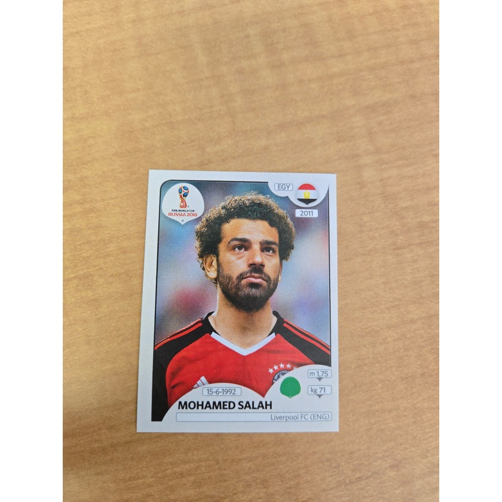 2018 Panini Fifa World Cup Russia Stickers - EGY Mohamed Salah #90 - Black back